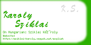 karoly sziklai business card